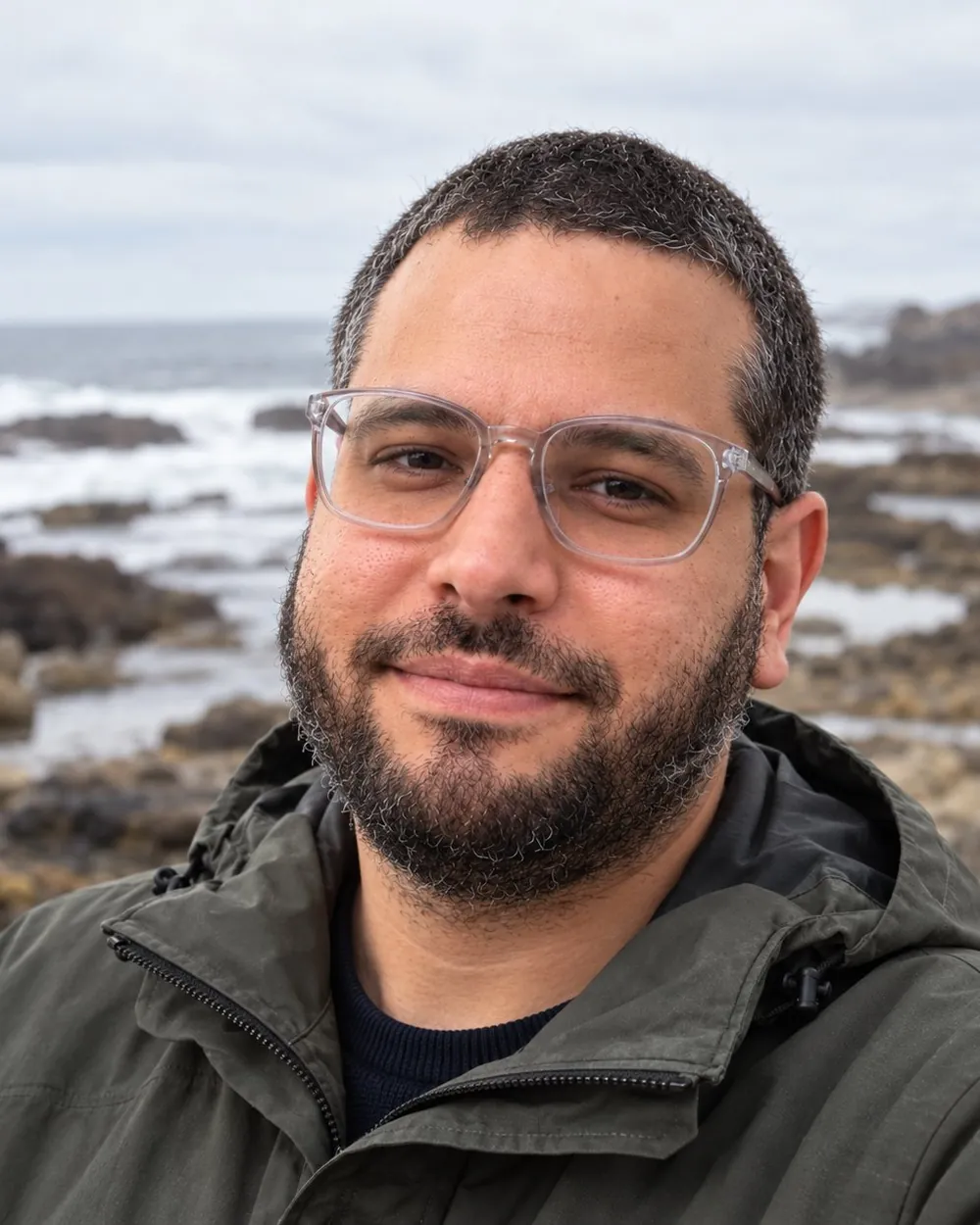 Carlos Ortiz on a rocky Atlantic shore