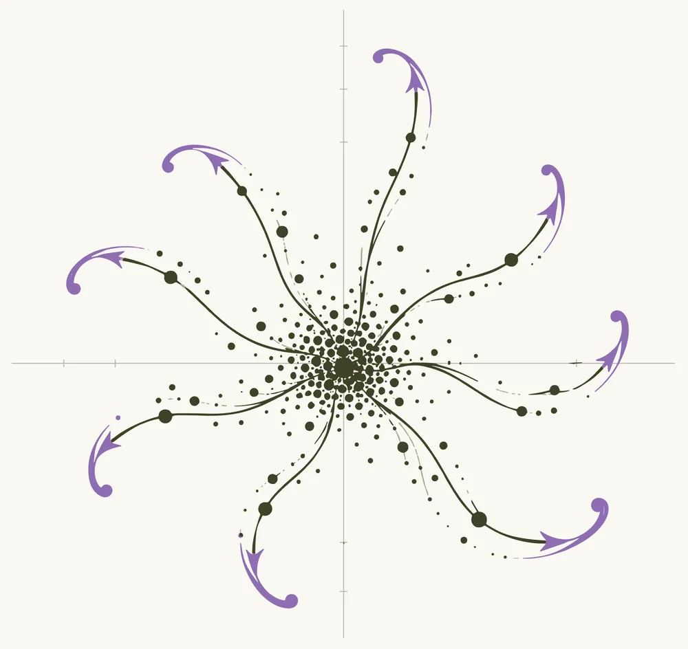 CEHO mark: a PCA biplot whose loading vectors form the tentacles of a sea anemone